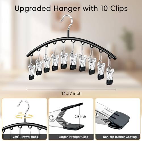TomCare 4 Pack Space Saving Hangers, 2 Tank Top and 2 Leggings Organizers
