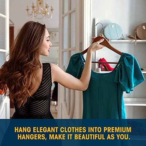 Lotus Wooden Hangers, Solid Wood Shirt Hangers,Dress Coat Jacket Clothes Hangers,with Extra Smooth Finish, 360 Degree Sw