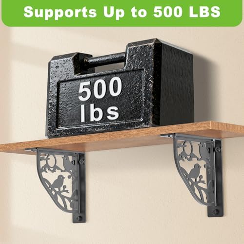 Dolibest 8 Inch Heavy Duty Shelf Brackets, 5MM Thickness L- Bracket , Metal Floating Shelf Bracket, Wall Shelf Bracket &