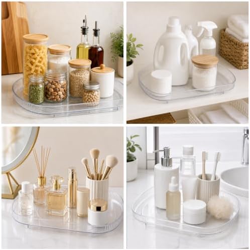 Lazy Susan Turntable for Refrigerator, Square Turntable Organizer for Fridge Cabinet, Pantry, Countertop (15.3" x 11.1" 