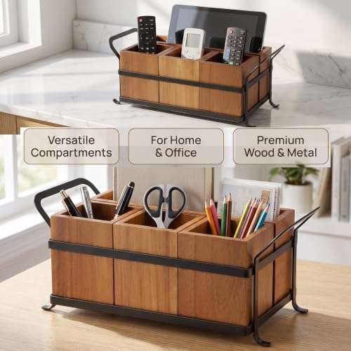 NelyBet Utensil Holder Silverware Caddy for Party Countertop, 4pcs Wood Bins Set Silverware Organizer Cutlery Holders fo