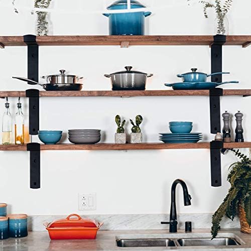 Rustic Shelf Brackets 12 Inches - Shelving Brackets with Mounting Hardware - Heavy Duty Shelf Brackets 12 Inch Shelf Bra