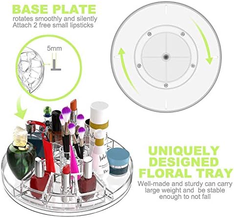 Boxalls Makeup Organizer Rotating, 8-Layer Large Capacity Cosmetics Organizer, 360 Adjustable Skincare Spinning Stand, C