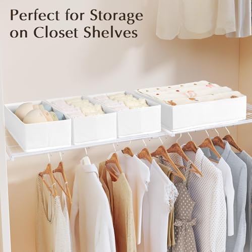 DIMJ Drawer Organiser System, Drawer Organiser, Foldable Storage Box, Fabric, Drawer Inserts for Wardrobes, Wardrobe Org