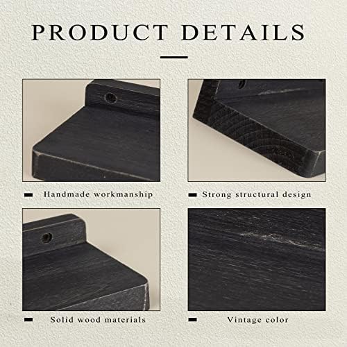 Freezing point Small Floating Shelf for Wall Set of 4 Natural Wood 4Inch Mini Wall Shelves Decor Plant Display Collectib