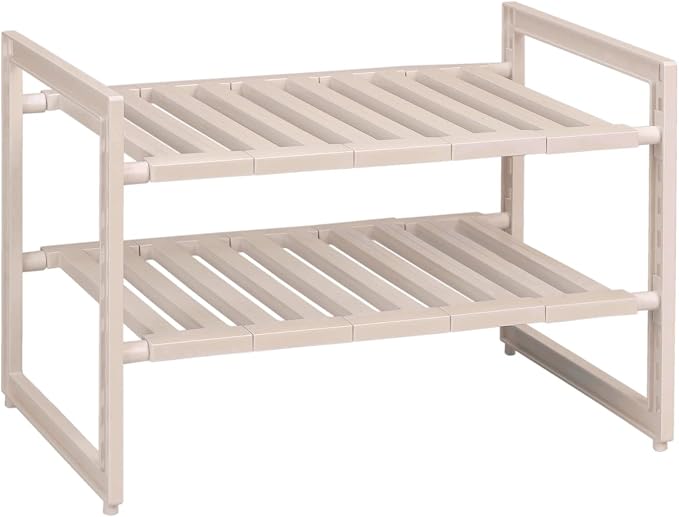 Liberty Corporation LD-235 Style Storage Under Sink Rack, 2 Tiers, Wide, Extendable Type, Warm Gray, Width 18.1-29.9 x Depth 15.6 x Height 15.7 inches (46-73.5 x 39.5 x 40 cm)