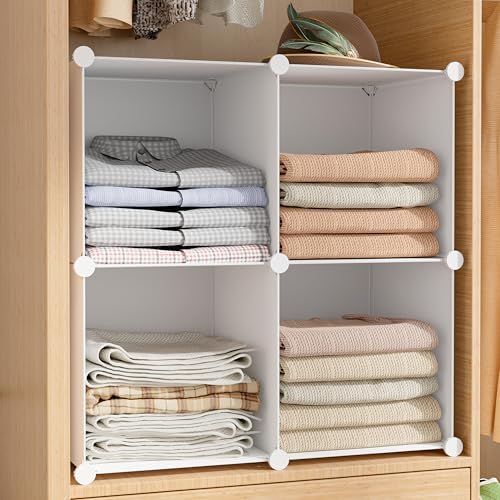 Stackable Closet Organizers and Storage 6 Cube Storage Organizer Closet Organizer for Bathroom Closet Storage for Wardro
