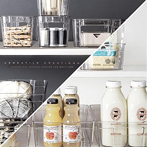 BINO | Stackable Storage Bins, Small - 4 Pack | The Stacker Collection | Clear Plastic Storage Bins | Organization and S
