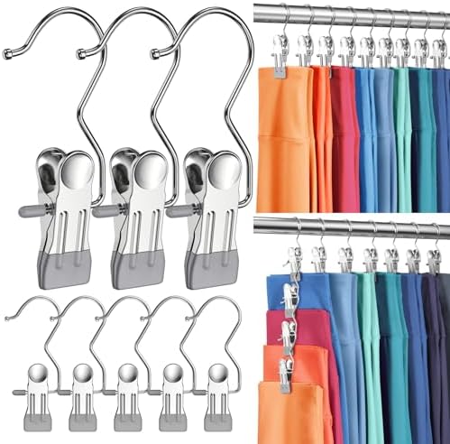 30 Pack Pants Hangers with Clips,Legging & Jean Hangers for Closet Hanging