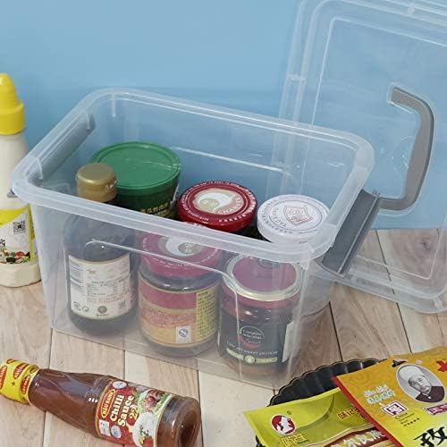 5 Quart Storage Box with Lid, 6 Packs Small Plastic Box Tote Bin