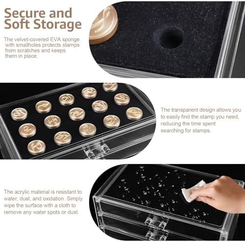 45 Slot Wax Stamp Head Storage Organizer, Wax Seal Box Holder, Clear Case