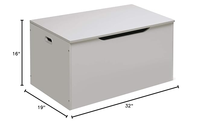 Badger Basket Kids Toy Box Bench - Wooden Chest with Flip-Top Lid, Safety Hinge & 4.5 Cubic Feet Storage Capacity - Stylish Storage Organizer for Toys, Books & Nursery Essentials - White