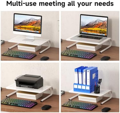 suptek Monitor Stand Riser for Computer,Laptop,Printer, Notebook and All Flat Screen Display with Vented Metal Platform 