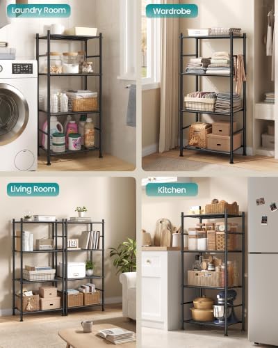 SONGMICS 4-Tier Shelving Unit, Steel Storage Rack, Easy Assembly