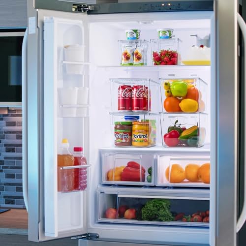 Sorbus 4-Pack Large Clear Plastic Storage Bins with Lids - Kitchen, Pantry, Fridge, and Cabinet Organizer