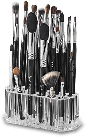 byAlegory Acrylic Makeup Beauty Brush Organizer | 26 Space Cosmetic Storage (CLEAR)