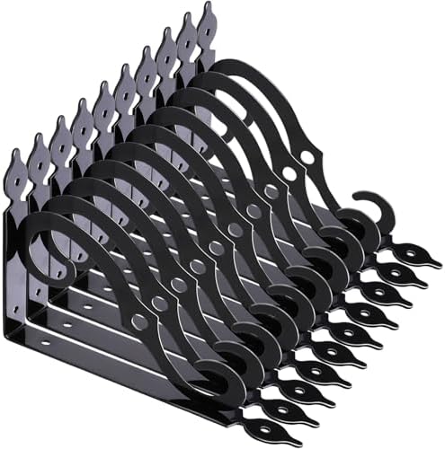 10 Pack Shelf Brackets, 5.4 Inch L Shape Shelf Bracket, Black