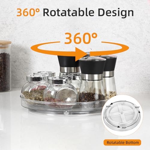 Clear Lazy Susan Organizer, 11 Inch Lazy Susan Turntable for Cabinet, Refrigerator, Pantry Organization and Storage for 