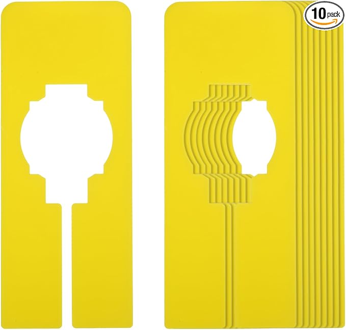 PATIKIL Clothes Dividers for Hanging Clothes, 10 Pack Rectangle Closet Clothing Rack Size Dividers Blank Labels Sorting Rectangular Separator for Closet, Yellow