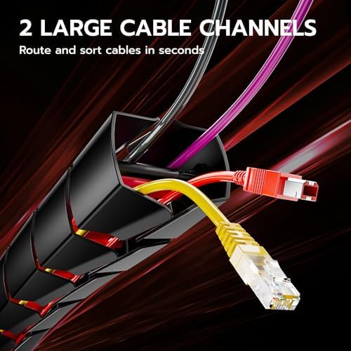 ARES WING Under Desk Cable Management Spine, Screw On Vertebrae Cable Management for Standing Desk, Length Adjustable Co