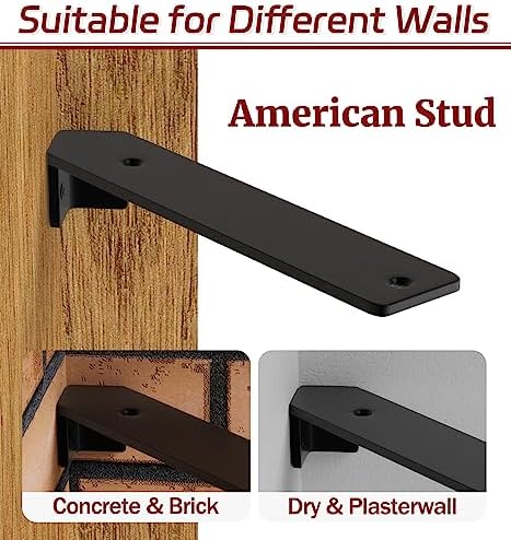 Corner Shelf Bracket, 9 inch 3-Pack 1/5" Thick Hidden Shelf Brackets