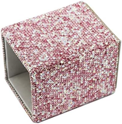 crystal Bling Rhinestone Pen Pot Holder Box organizer Cosmetic Container (Square, Midium)