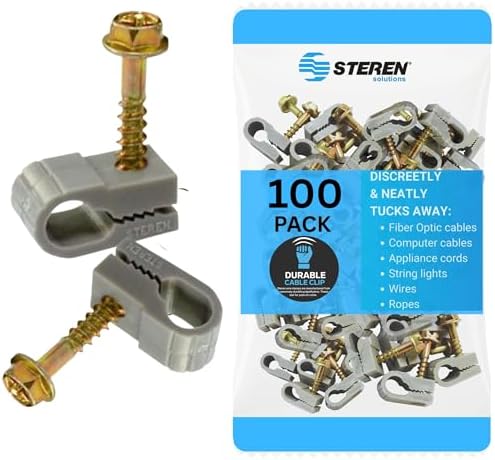 STEREN Coaxial Cable Clips - Cable Holder - Wire Clips - Siding Clips for Hanging - Cord Holder for Desk - Cable Clamps 
