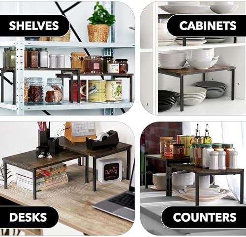 Simple Houseware Extra Large Kitchen Cabinet Counter Shelf, Rustic Brown