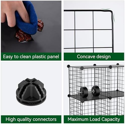 Wire Cube Storage Organizer, 12-Cube Metal Storage Shelves Bookshelf, Stackable Modular Closet Organizer for Bedroom Liv