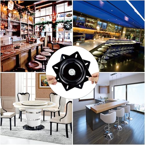 13 Inch Lazy Susans Turntable Bearings Swivel Zinc Plate, Black Square Lazy Susan Hardware, Heavy Duty Lazy Susan Replac