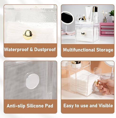 Acrylic Disposable Face Towel Storage Box Compatible with Clean Skin Club Clean Towels XL, Face Towel Holder with Drawer