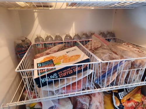 Freezer Organizer Bins - 3 Pack Stand Up Freezer Baskets for 16，17，21 cu.ft Upright Freezer, Wire Storage Baskets with B
