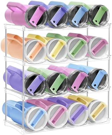 Spaclear Water Bottle Organizer - Stackable Water Bottle Holder for Cabinet