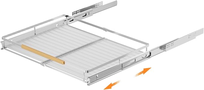 SANNO Pull Out Cabinet Organizer, Sliding Shelf, Pots and Pans Organizer, Expandable Shelf Drawer, Width 12.118.4"