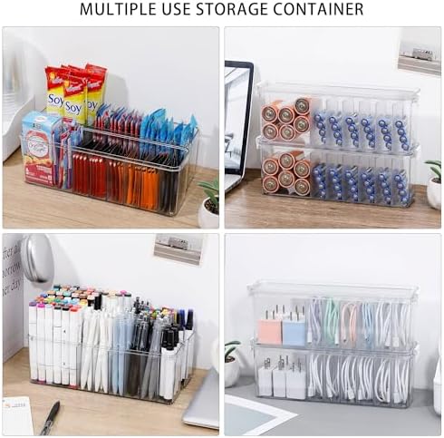 Cord Organizer Box with Lid, 2 Pack, Clear