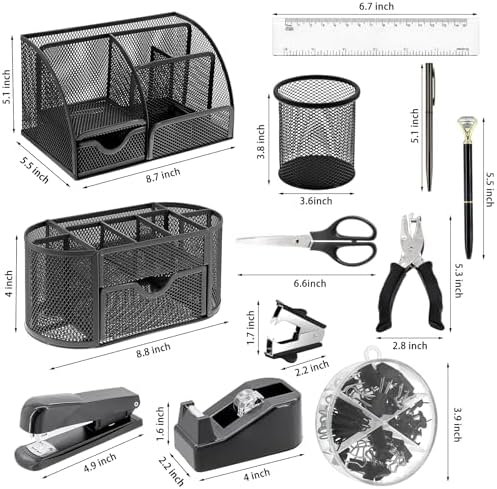 17 IN 1 Office Desk Organizer Set for Back to School Supplies Accessories