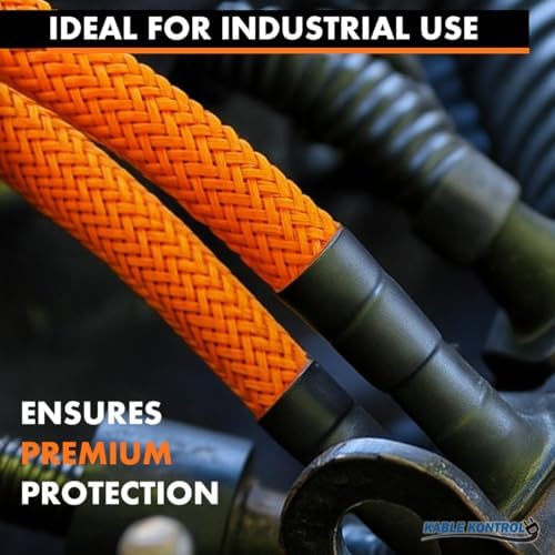 Kable Kontrol Braided Cable Sleeve Split Wrap 1" 25 Ft - Orange