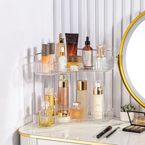Corner Bathroom Counter Organizer, Vanity Trays for Bathroom, Skincare Makeup Organizer Shelf, Shelf Cosmetics, Toiletri