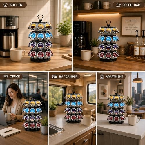 K Cup Holder-Coffee Pod Holder Organizer for 36 Pods,4-Tier K Cup Storage