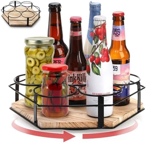 Cididu Rotating Coffee Syrup Organizer 7 Bottles, Coffee Syrup Rack Stand for Countertop, Tumbler Bottle Storage Holder,