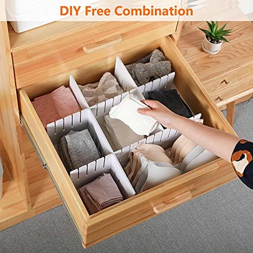 12Pcs Drawer Dividers, 17.72" x 3.55", Thick, DIY Organizer Separator, Large Adjustable Dresser Drawer Organizer for Clo