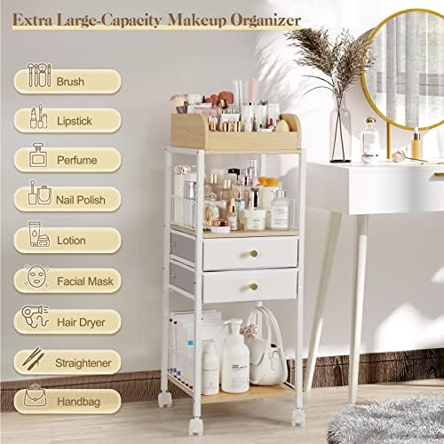 Makeup Organizer, Floor Skincare Organizers, Make Up Organizers and Storage with Drawers, Vanity Organizer Cosmetics Dis