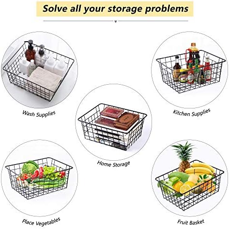 Wire Baskets for Organizing 4 Pack Pantry Baskets For Storage 11x8.7x4.7in