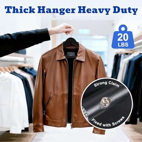HOUSE DAY Premium Wooden Suit Hangers 24 Pack, Thick Wide Shoulder Black