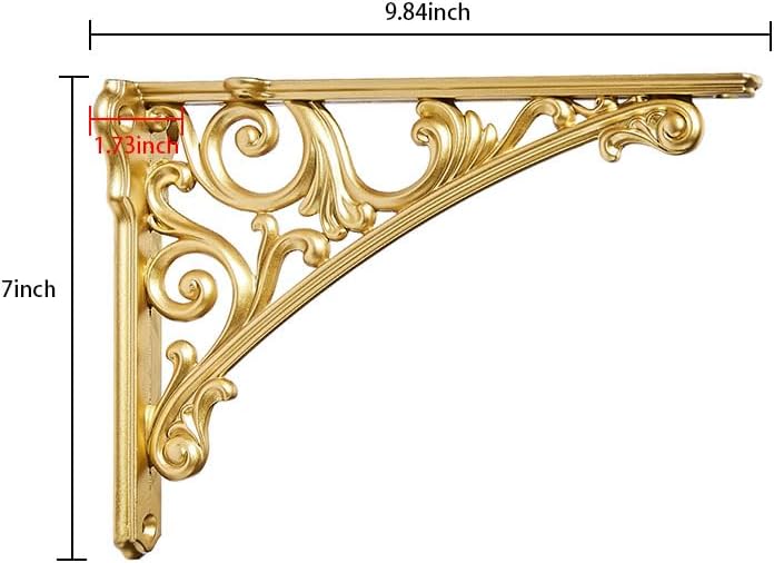 Khtumeware Shelf Bracket 10 Inch, Decorative Brackets for Shelving, Heavy Duty Vintage Ornate Shelf Bracket, Hardware In