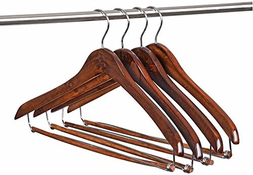 Quality Hangers Wooden Hangers Beautiful Sturdy Suit Coat Curved Hangers Great for Travelers Heavy Duty Hanger with Lock