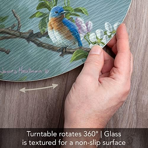 CounterArt Beautiful Songbirds 4mm Tempered Glass Lazy Susan Turntable
