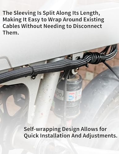 Cable Management Split Wire Loom Sleeve - Cord Hider & Protector for Desk, Pet Chew Proof, Wire Cover Organizer, Flexibl