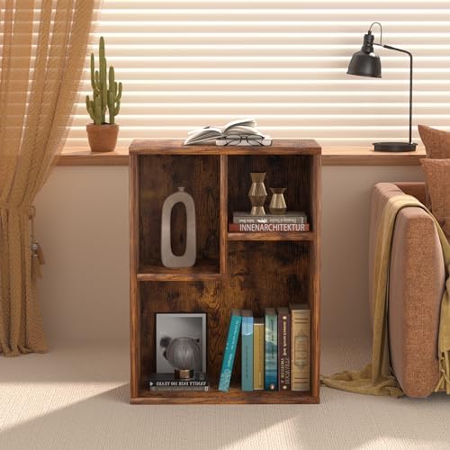 VECELO Cubby Storage Organizer Bookcase, Open Cube Display Shelf Cabinet, Freestanding Multicompartment Bookshelf for De