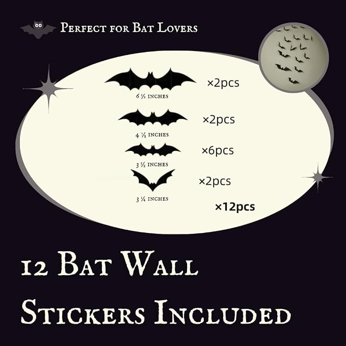 Gothic Bat Shelf Wall Decor with Hooks - Valentines Spooky Goth Themed Gifts for Adults Women with Bat Stickers - Black Floating Shelf for Bedroom Living Room - Unique Vampire Room Lovers Accessories